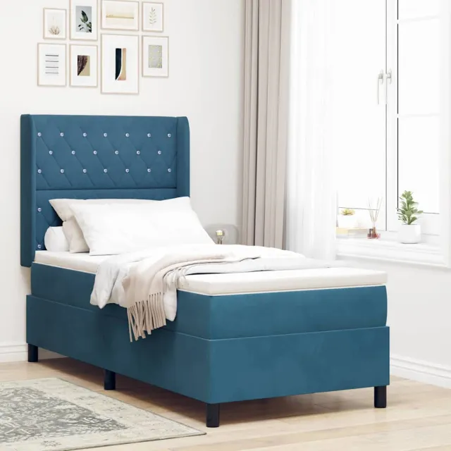 vidaXL Boxspringbed met matras Zwart 90 x 200 cm Fluweel