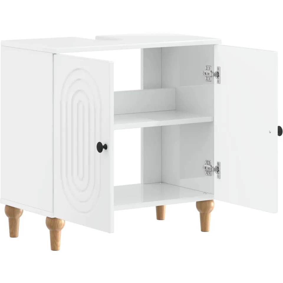 vidaXL Badkamer wastafelkast ALKMAAR Hoogglans Wit 59,5 x 31,5 x 59 cm