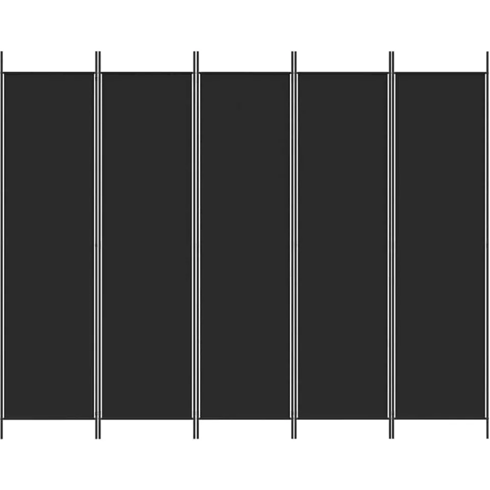 vidaXL Kamerscherm met 5 panelen 250x200 cm stof zwart, foto 5