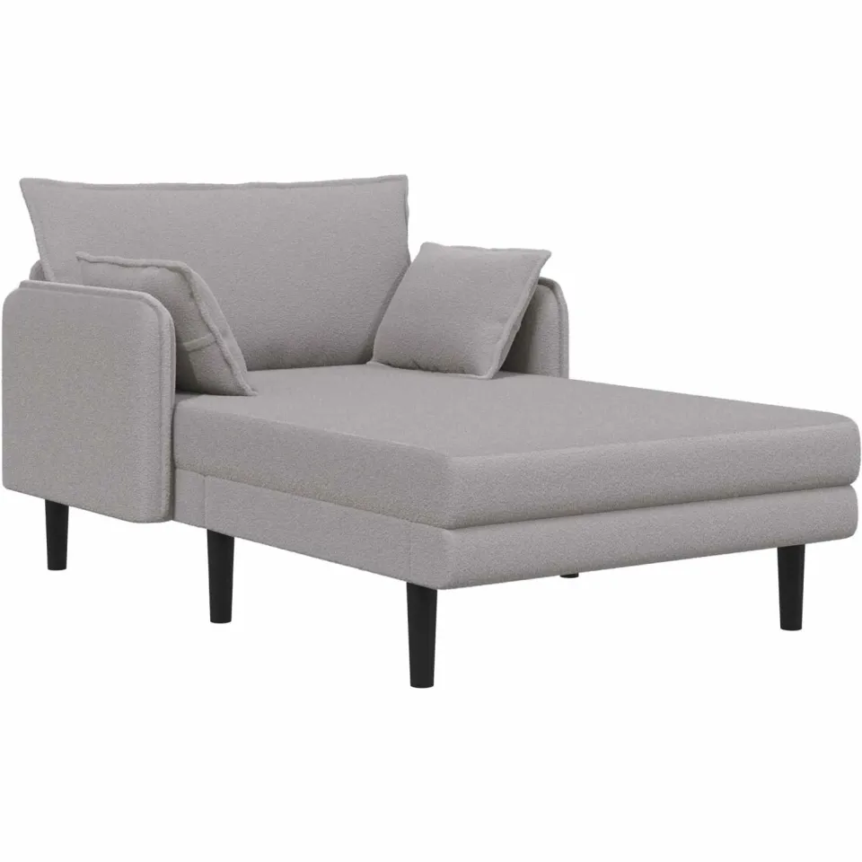 vidaXL Grote chaise longue Lichtgrijs Bouclé, foto 3