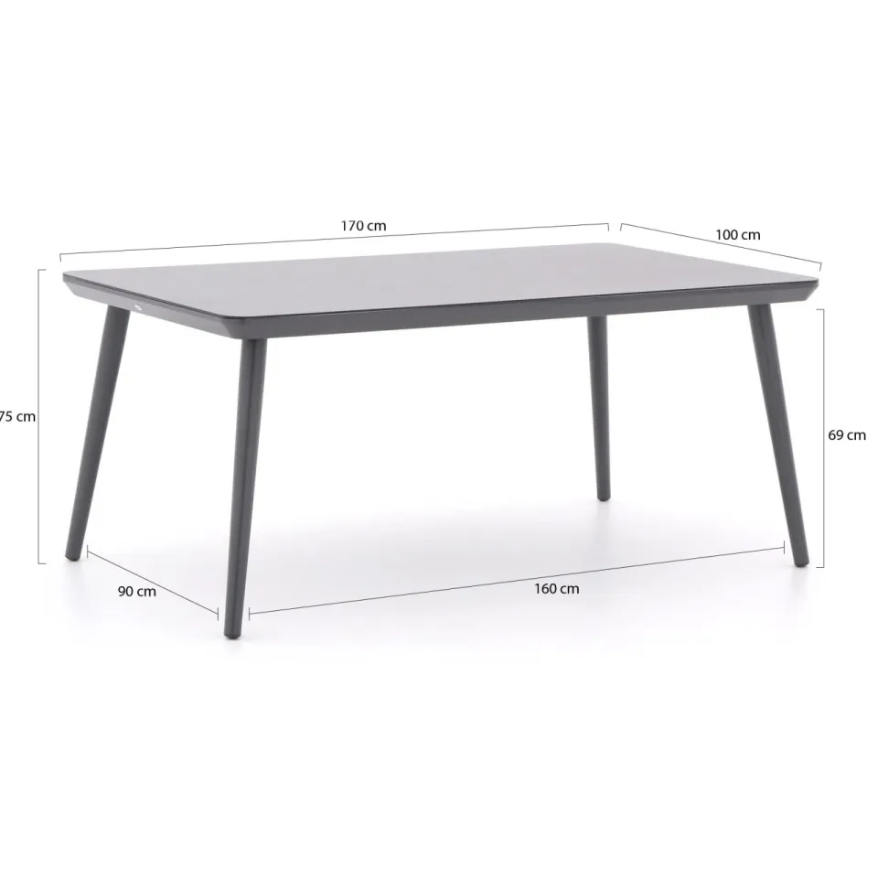 Hartman tuinmeubelen Hartman Sophie Studio 170cm dining tuinset 5-delig grijs, foto 3