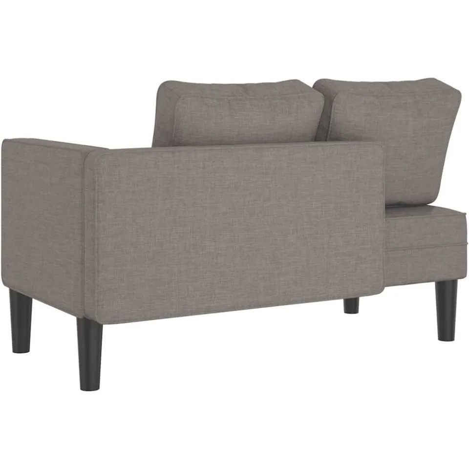 vidaXL Chaise longue met kussens stof taupe, foto 4