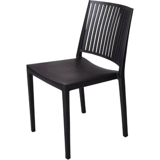 Mebu Baltimore Stapelbare Polypropyleen Stoelen Zwart (4 Stuks) - Gastronoble FW576 - Horeca & Professioneel