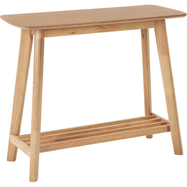 Beliani TULARE - Consoletafel - Lichtbruin - Rubberhout