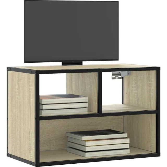 vidaXL Tv-meubel 60x31x39,5 cm bewerkt hout metaal sonoma eikenkleurig Bruin