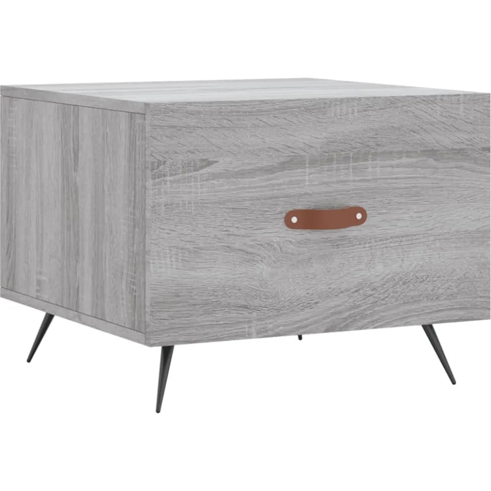 vidaXL Salontafels 2 st 50x50x40 cm bewerkt hout grijs sonoma eiken