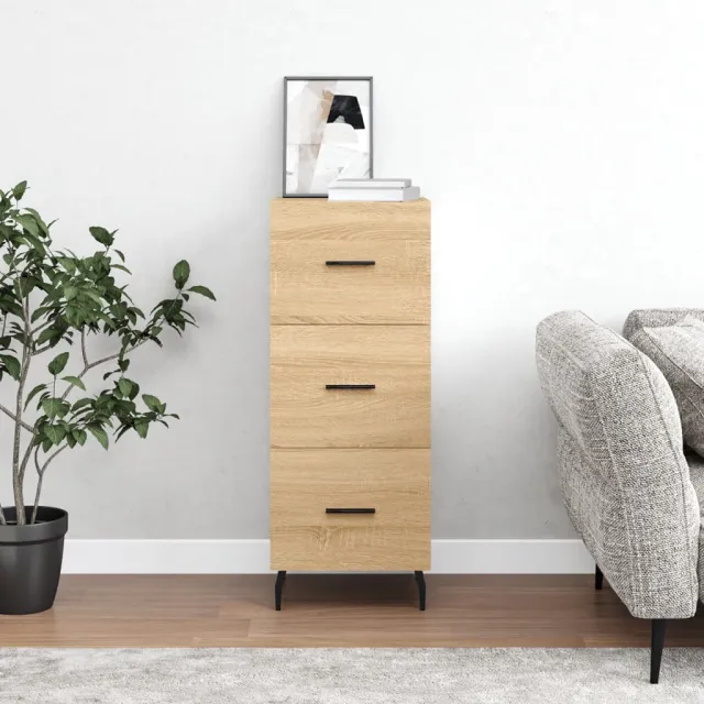 vidaXL Dressoir 34,5x34x90 cm bewerkt hout sonoma eiken Bruin