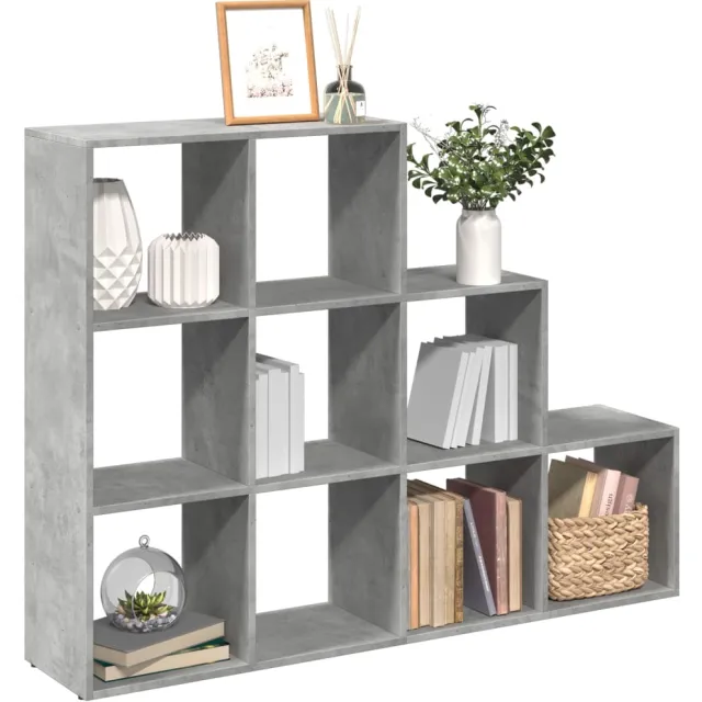 vidaXL Kamerscherm / boekenkast 3-laags 137,5x29x103,5 cm hout grijs, foto 2