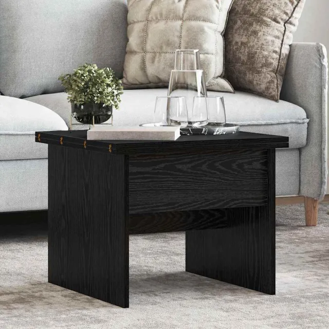 vidaXL Salontafel Zwart Eiken 55 x 54,5 x 45 cm Bewerkt hout, foto 2