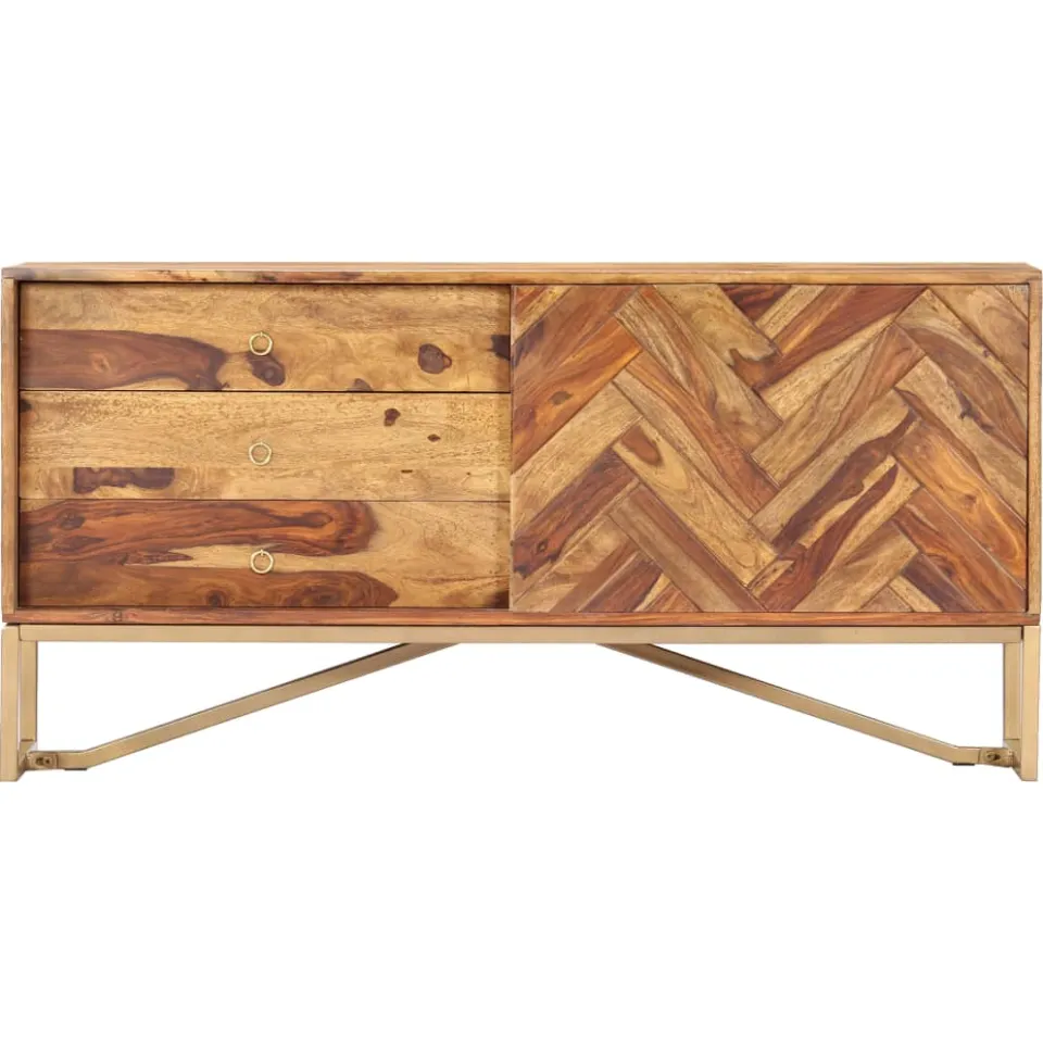 vidaXL Dressoir 118x30x60 cm massief acaciahout bruin, foto 2