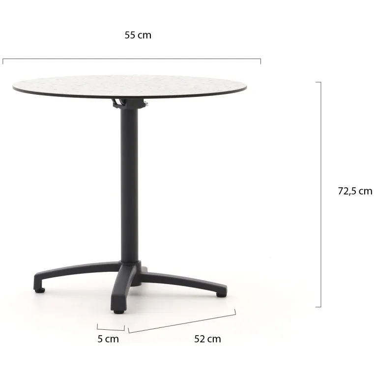 Bellagio tuinmeubelen Bellagio Canzo klaptafel ø80cm (h:73cm) grijs, foto 2