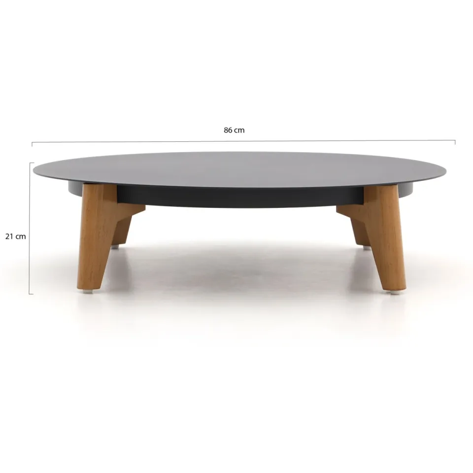 Bellagio tuinmeubelen Bellagio Esenta lounge tuintafel ø86 (h:21cm)/ø 68 (h:19cm) grijs, foto 2