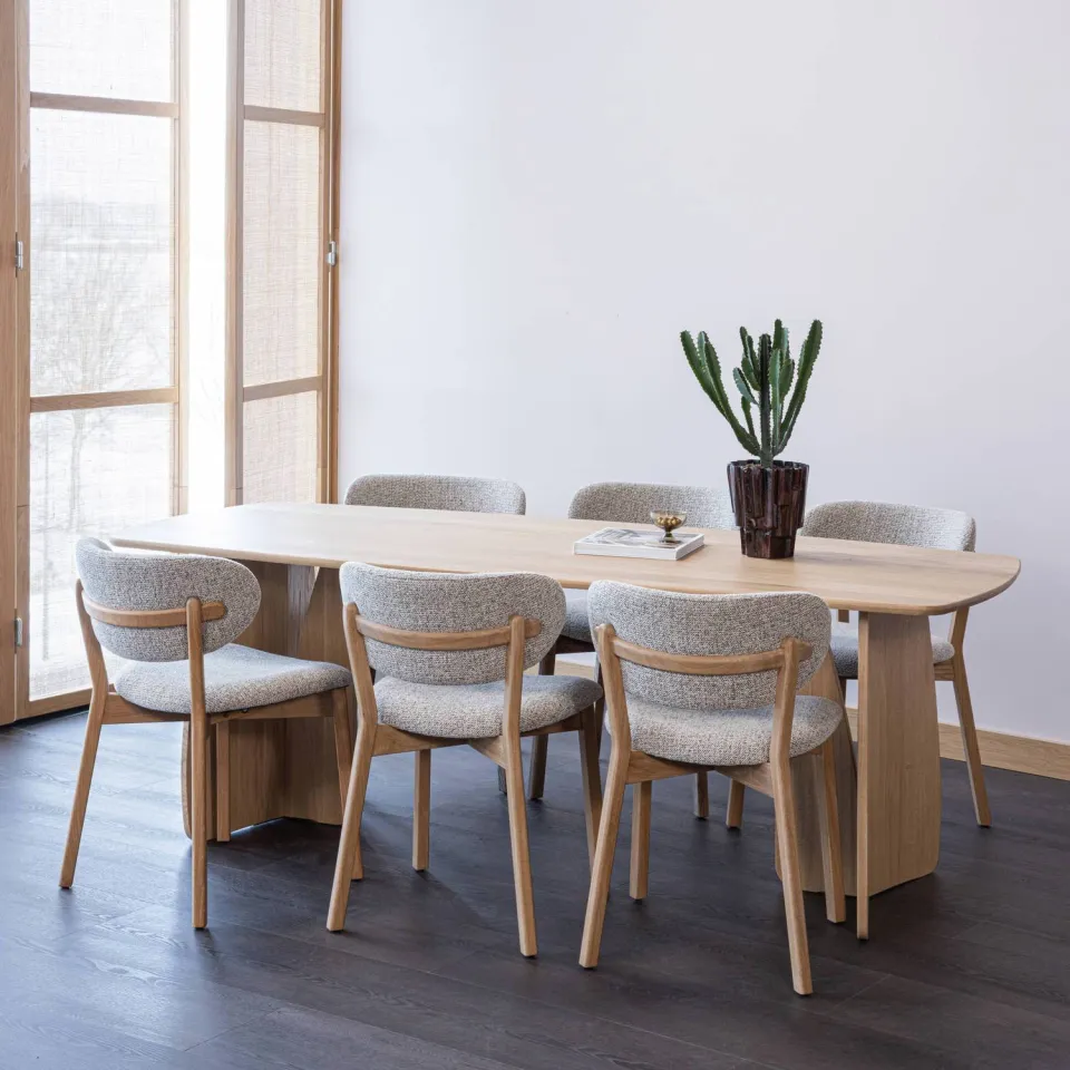 WOOOD Veere Eettafel - Massief Eikenhout - Naturel - 220 x 100, foto 3