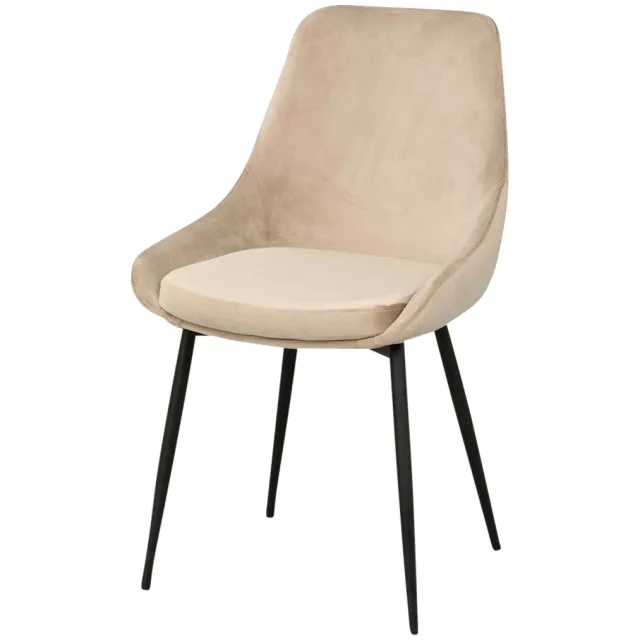 Rowico Home Sierra velvet eetkamerstoel beige, foto 2