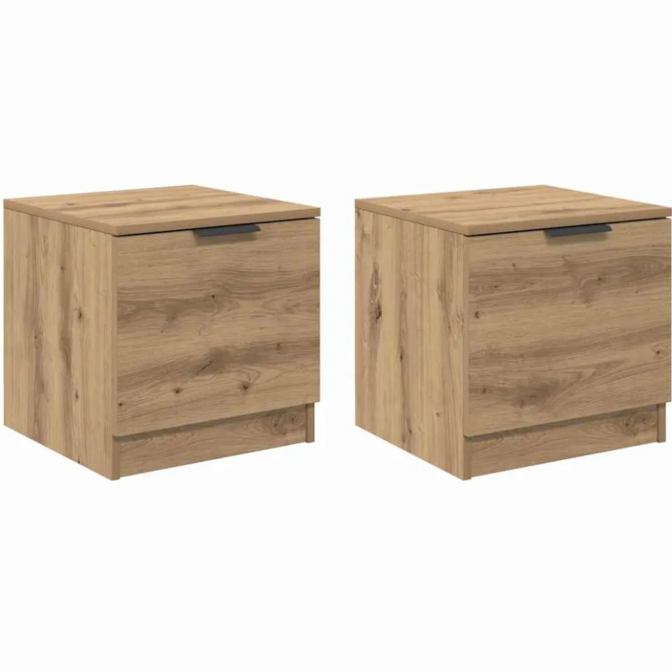 vidaXL Bed kast 2 st Artisan Eiken 40 x 39 x 40cm Bewerkt hout, foto 3