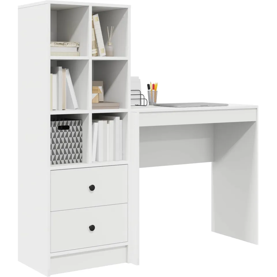 vidaXL Bureau Wit 125,5 x 40 x 127 cm 2 st