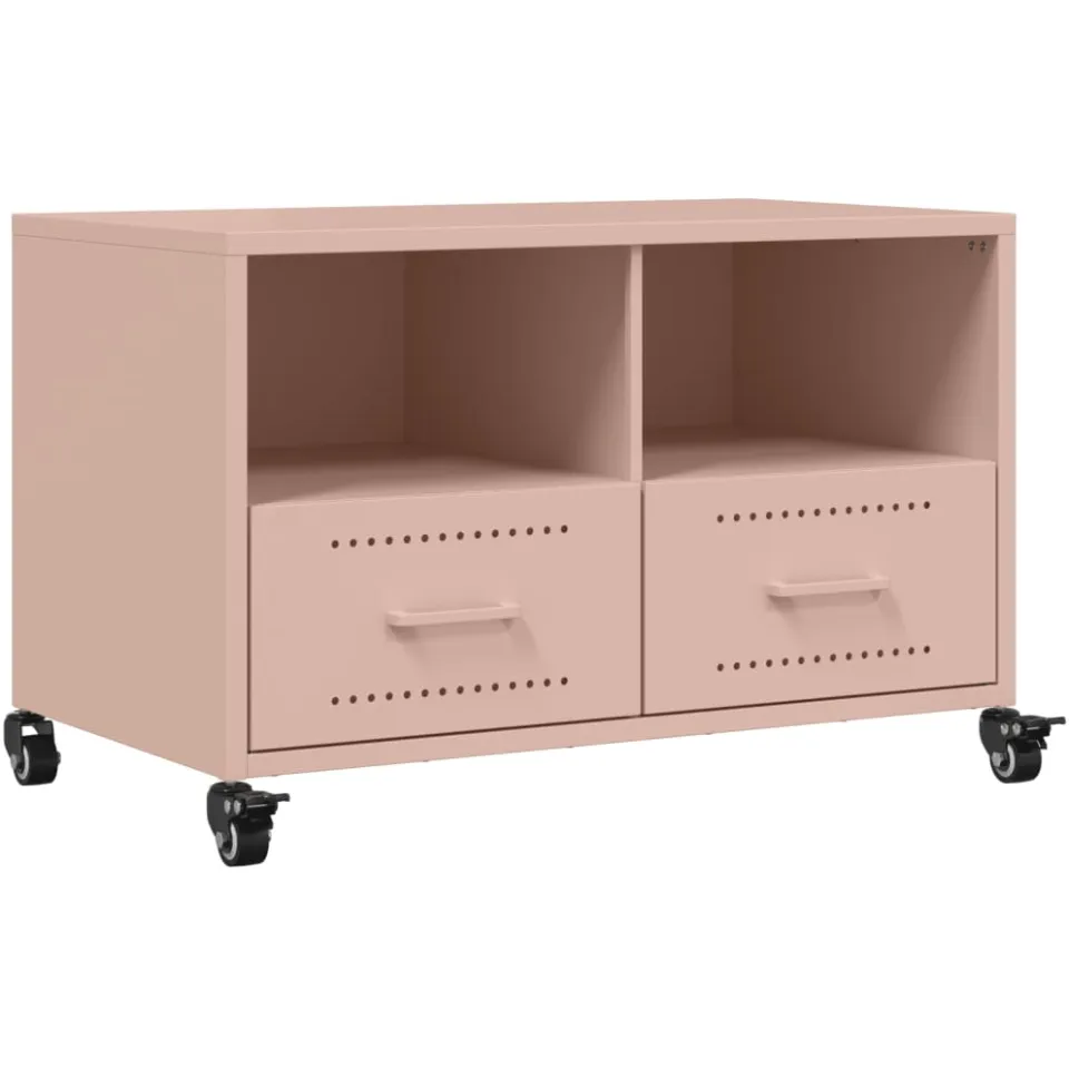 vidaXL Tv-meubel 68x39x43,5 cm staal roze