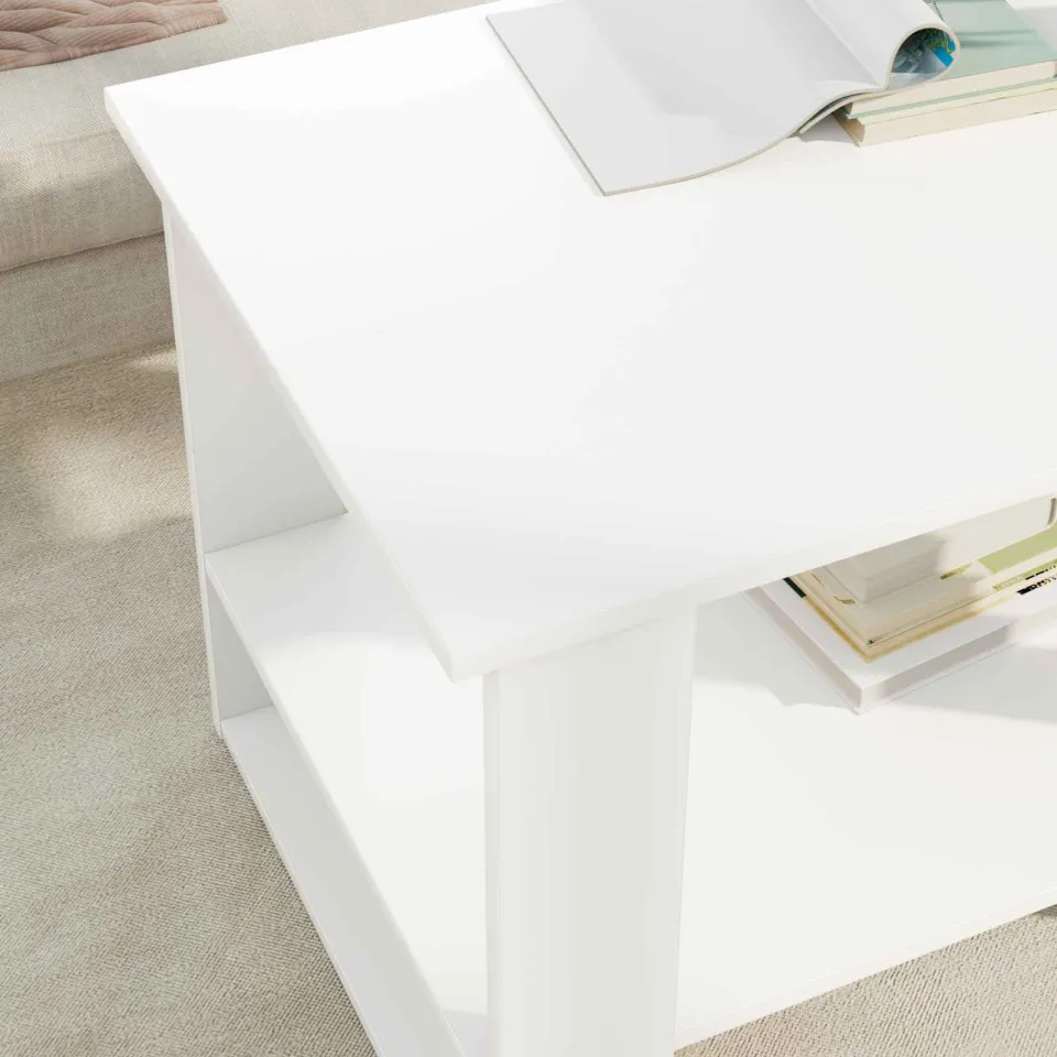 vidaXL Salontafel Wit 72 x 50 x 50 cm Bewerkt hout, foto 4