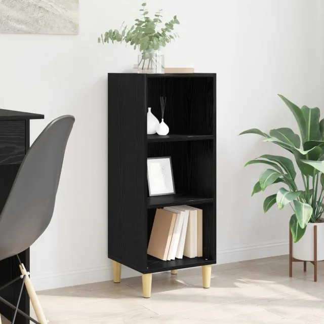 vidaXL Dressoir Zwart Eiken 34,5 x 32,5 x 90 cm Bewerkt hout, foto 2