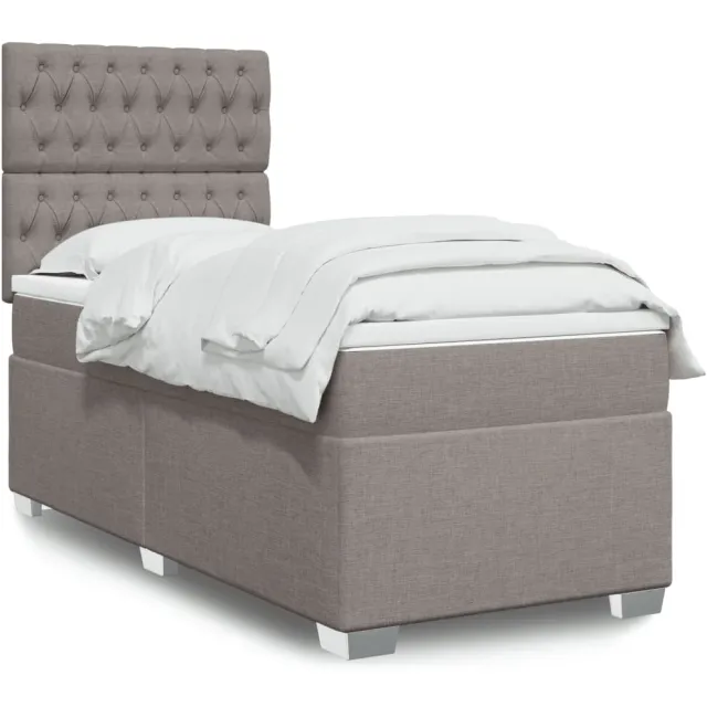 vidaXL Boxspring met matras stof taupe 80x200 cm
