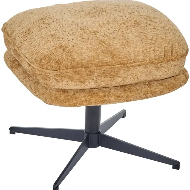 Atmosphera Créateur d'intérieur® Draaibare voetsteun van chenille-stof STELAN Ocre