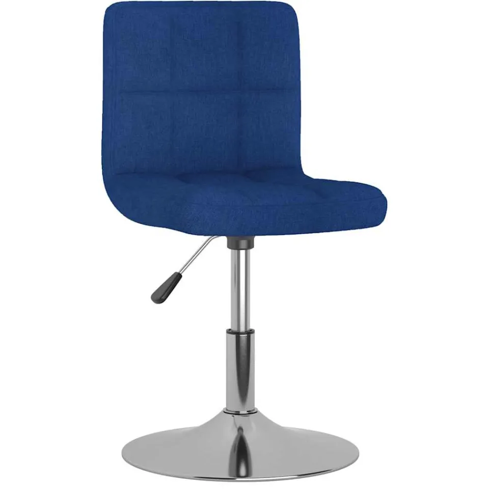 vidaXL Eetkamerstoelen draaibaar 4 st stof blauw, foto 2