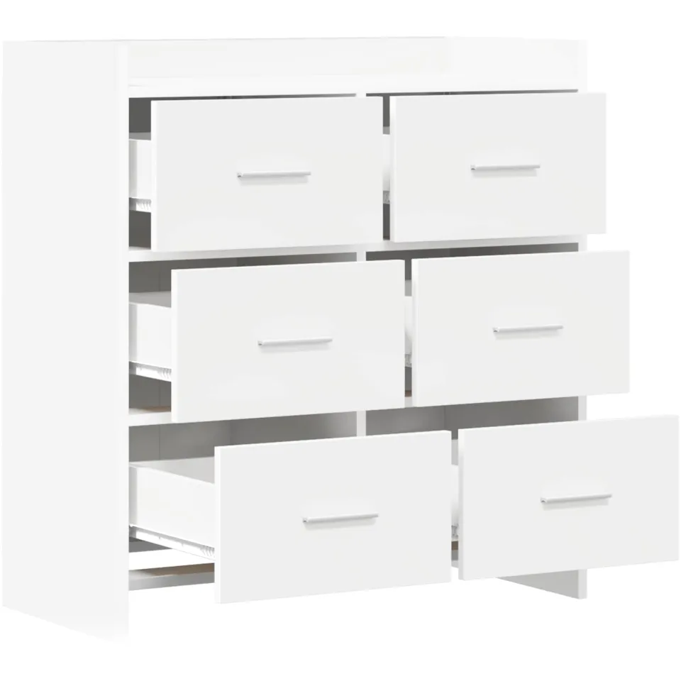 vidaXL Dressoir Wit 75 x 33 x 80 cm Bewerkt hout, foto 4