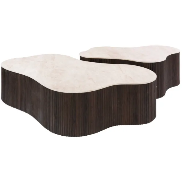 AnLi Style Salontafel Ceramo grande set/2 keramiek Taj Mahal Bruin
