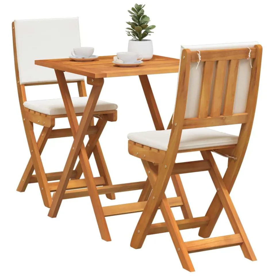 vidaXL Bistroset 3 st Olie naturel Massief Acaciahout Bruin