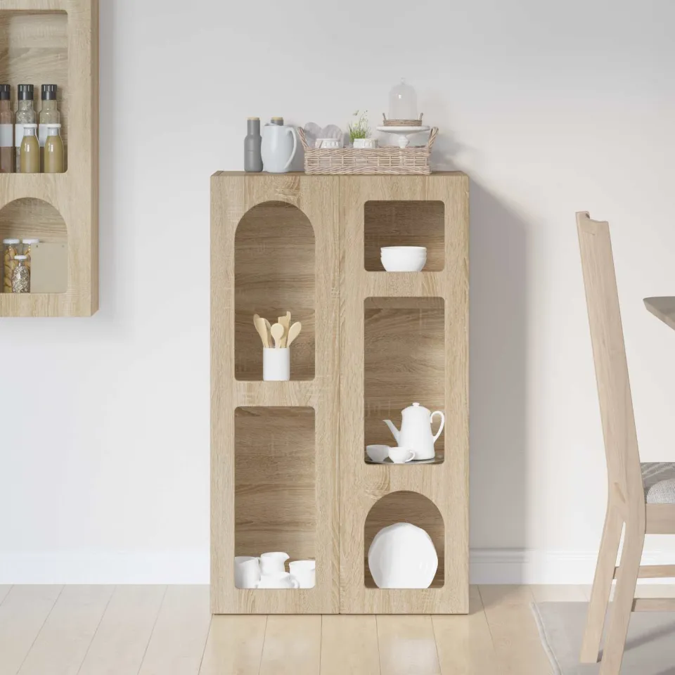 vidaXL Dressoir ELST Sonoma Eiken 59 x 35 x 100,5 cm Bewerkt hout, foto 3