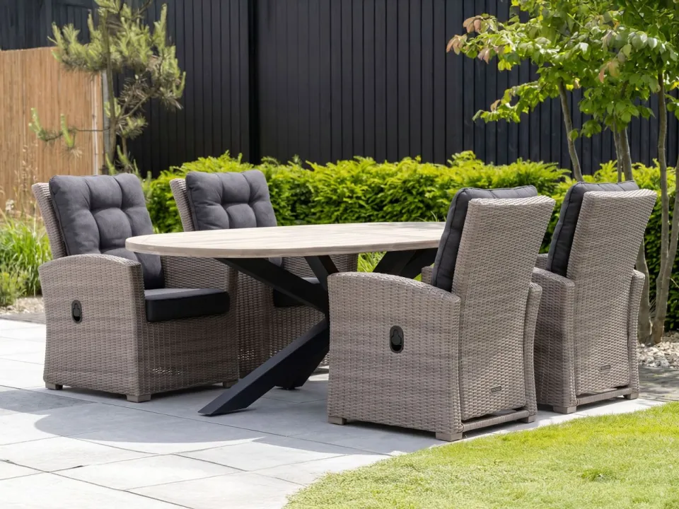 Intenso Furniture Intenso Mazzano lounge tuinstoel verstelbaar grijs, foto 3