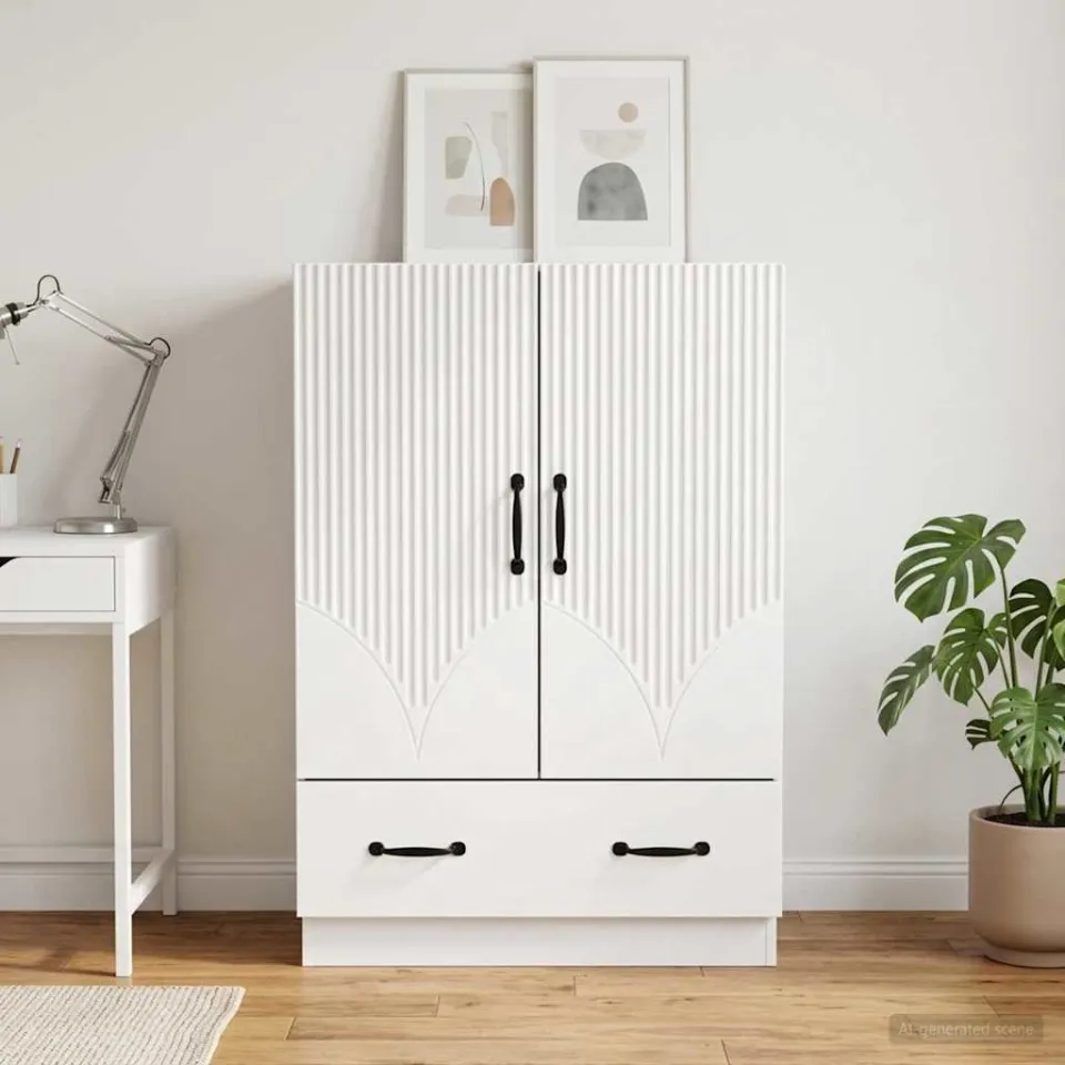vidaXL Dressoir Wit 66 x 34,5 x 92 cm Bewerkt hout, foto 3