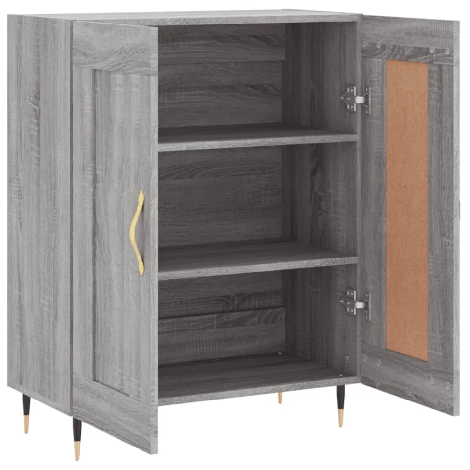 vidaXL Dressoir 69,5x34x90 cm bewerkt hout grijs sonoma eikenkleurig, foto 4