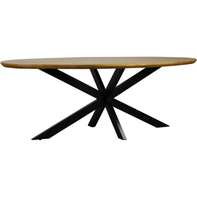 Meubelplaats Eettafel Colorado ovaal mangohout 240x110 cm - verjongde rand - Naturel