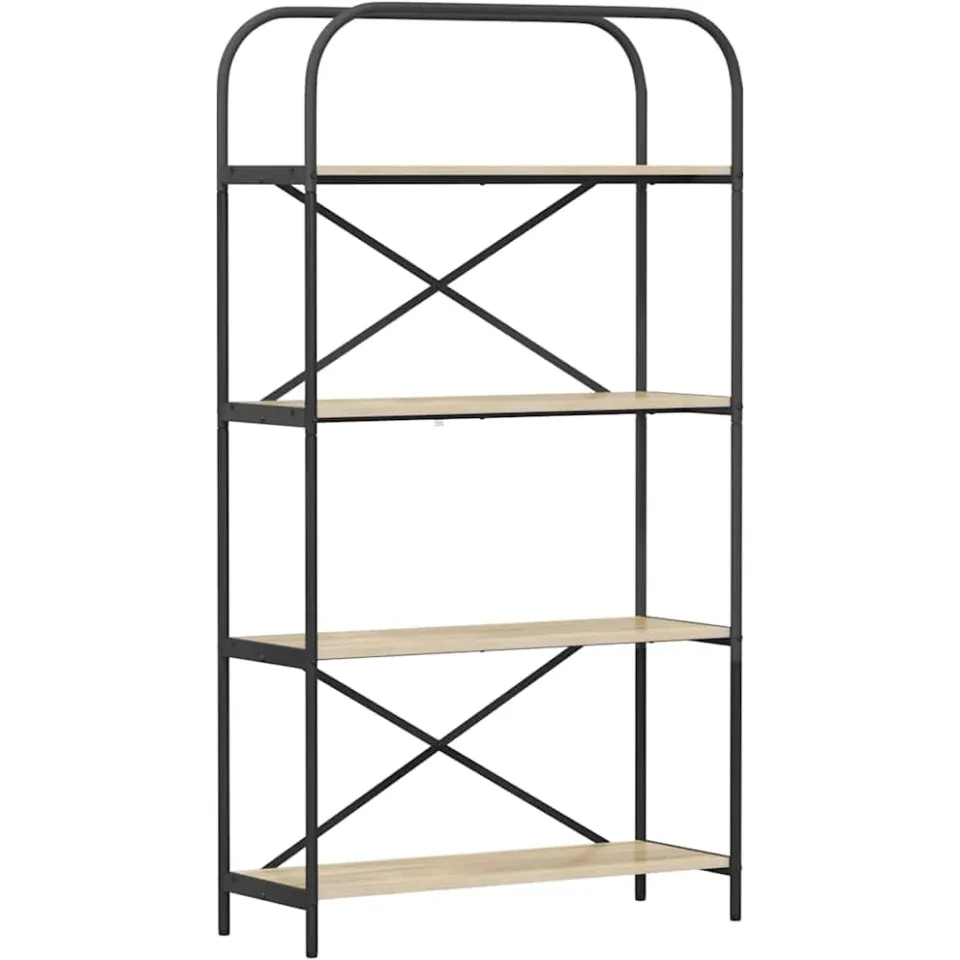 vidaXL Boekenkast 4-laags 80 x 30 x 146 cm Bewerkt hout Sonoma Eiken Bruin