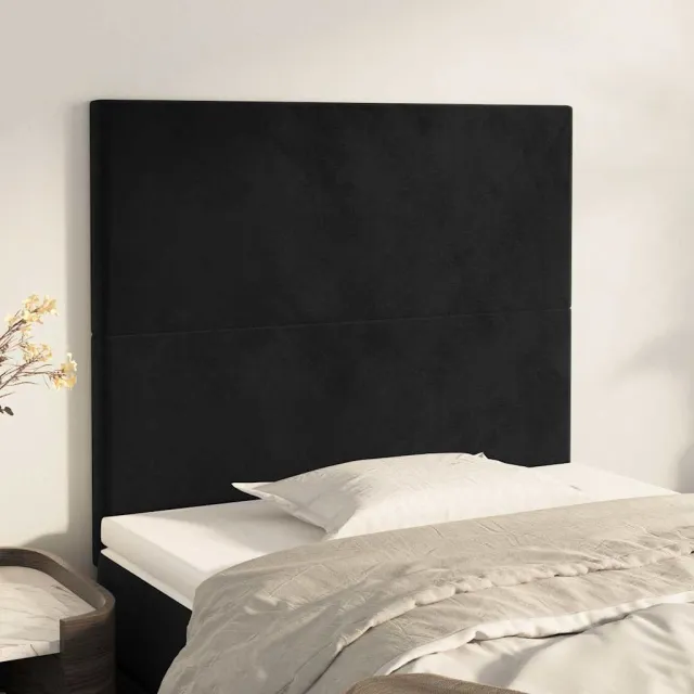 vidaXL Hoofdbord zwart 90x5x118/128 cm fluweel