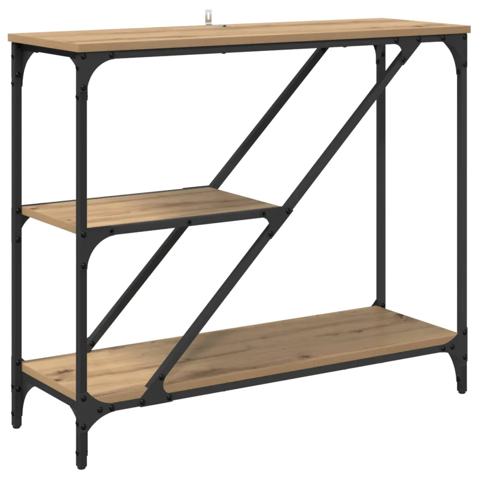 vidaXL Wandtafel Artisan Eiken 88,5 x 30 x 75 cm Bewerkt hout, foto 3
