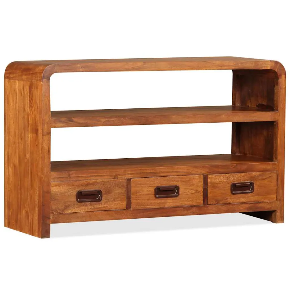 vidaXL Tv-meubel 90x30x55 cm massief acaciahout bruin, foto 2