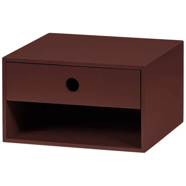 WOOOD Nancy zwevend nachtkastje bordeauxrood burgundy red