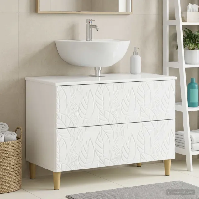 vidaXL Badkamer wastafelkast DELFT Hoogglans Wit 82 x 41 x 59 cm