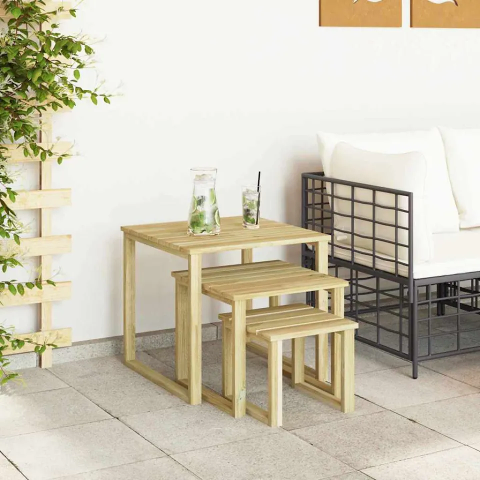 vidaXL Tafel 3 st Naturel 50,5 x 50 x 46 cm Geïmpregneerd grenenhout, foto 3