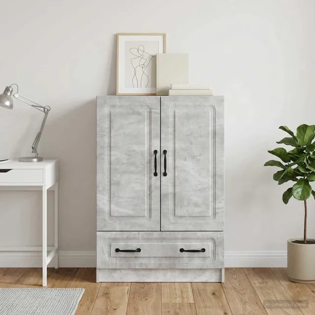 vidaXL Dressoir met lade Betongrijs 66 x 34,5 x 92 cm Bewerkt hout
