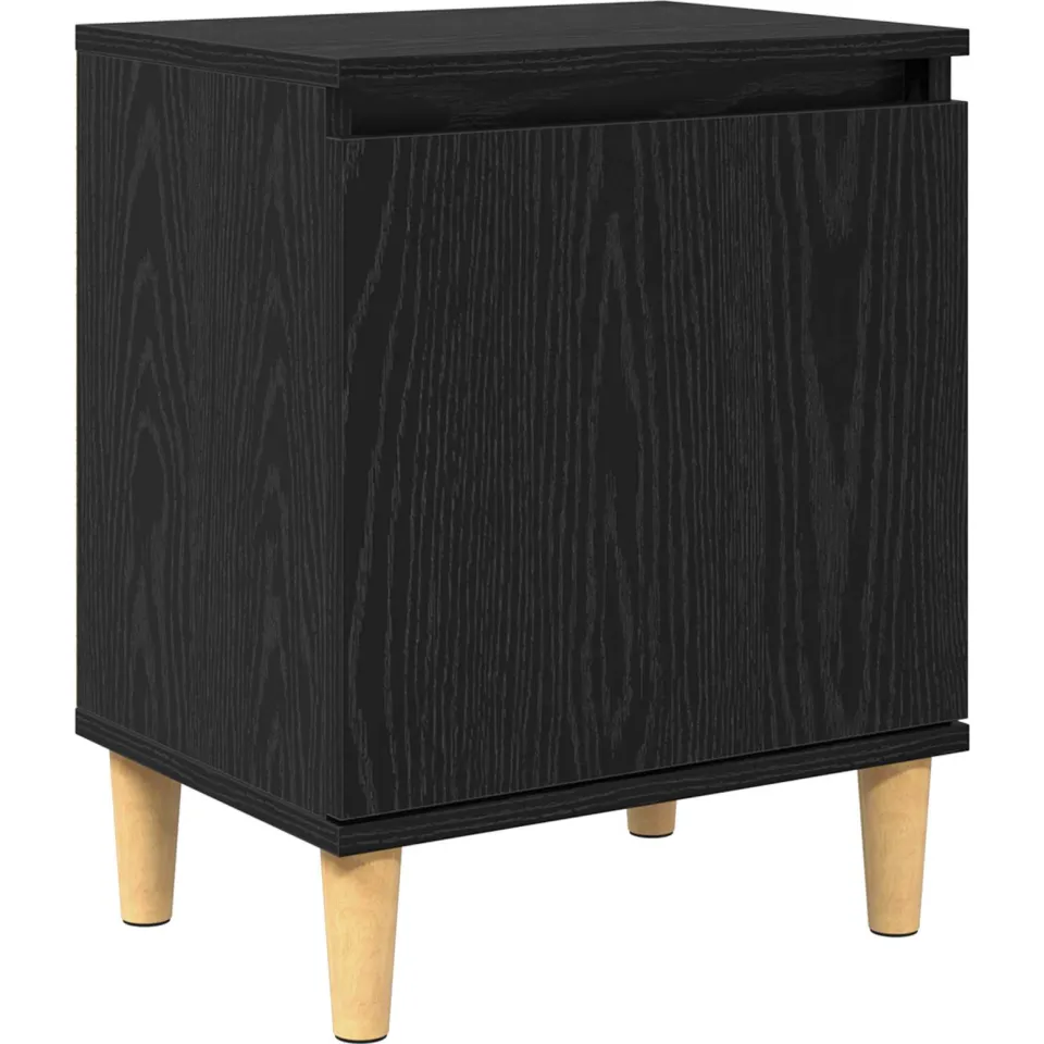 vidaXL Nachtkastje Zwart Eiken 40 x 30 x 50 cm Bewerkt hout, foto 3