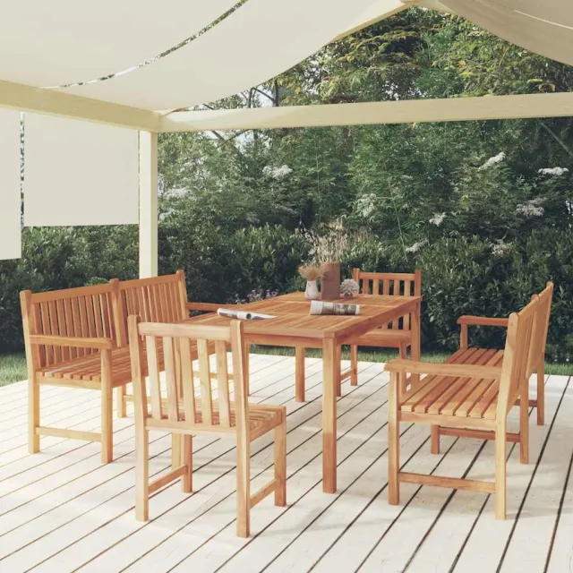 vidaXL 5-delige Tuinset massief teakhout bruin, foto 2