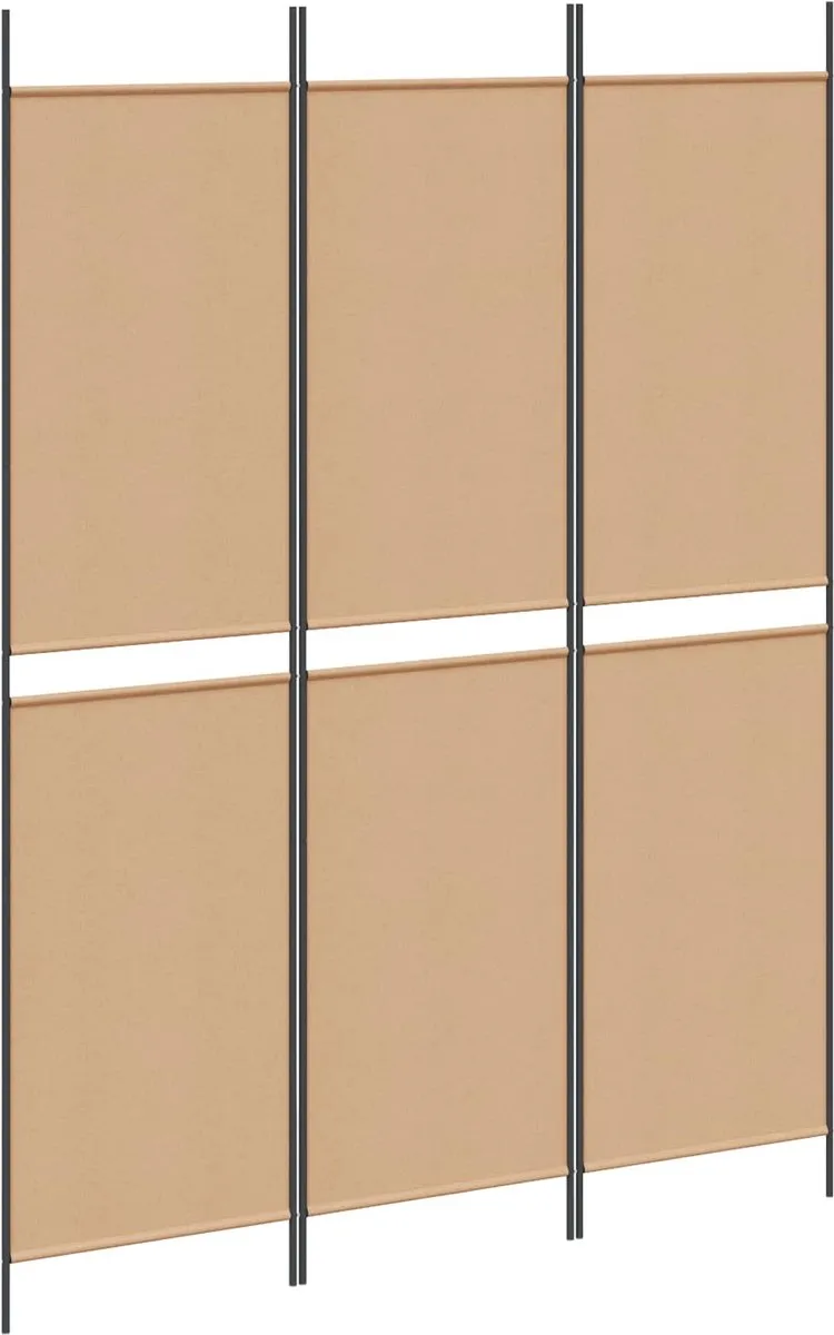 vidaXL 3-Panel Room Divider Beige 150 x 200 cm Stof, foto 3