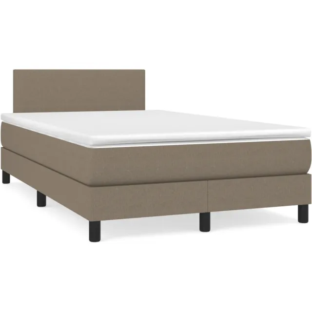 vidaXL Boxspring met matras en LED stof taupe 120x190 cm