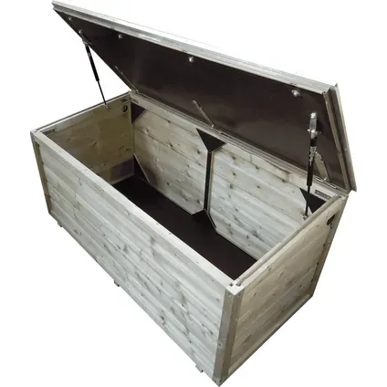 Lutra Kussenbox - Hout - Naturel - 140x67x67cm, foto 2