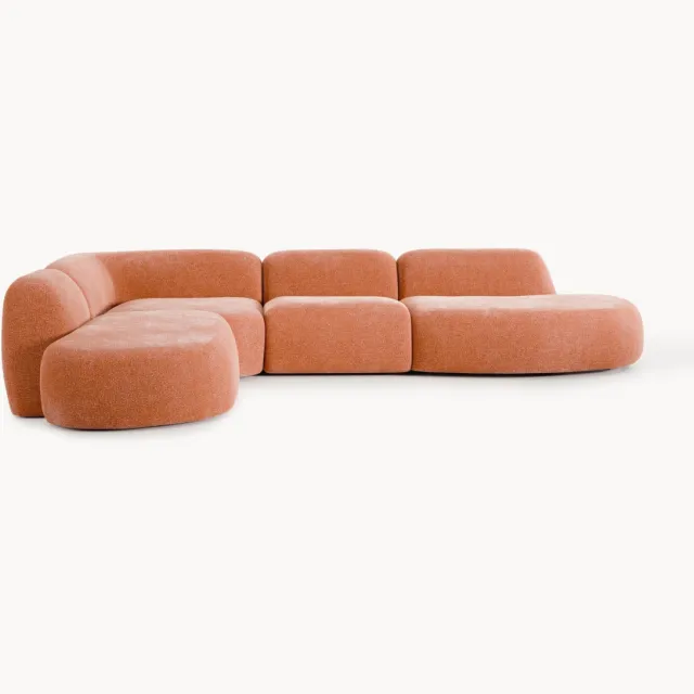 Westwing Collection XL modulaire hoekbank Wolke Terracotta