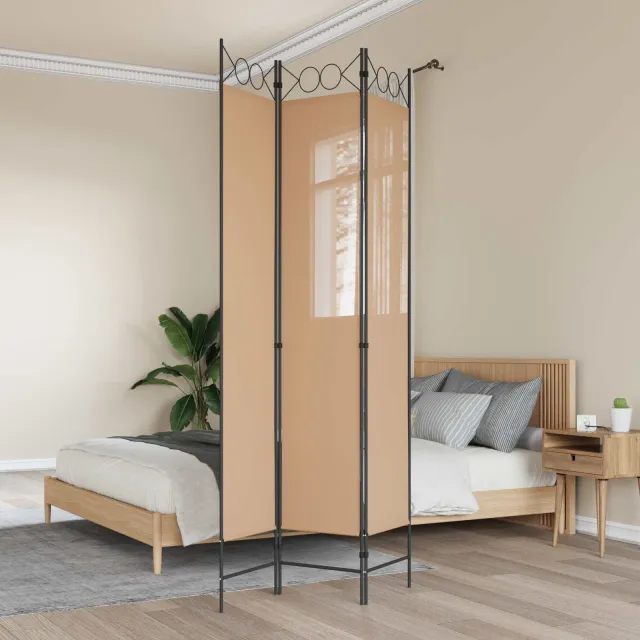 vidaXL 3-Panel Room Divider Beige 120 x 220 cm Stof, foto 2