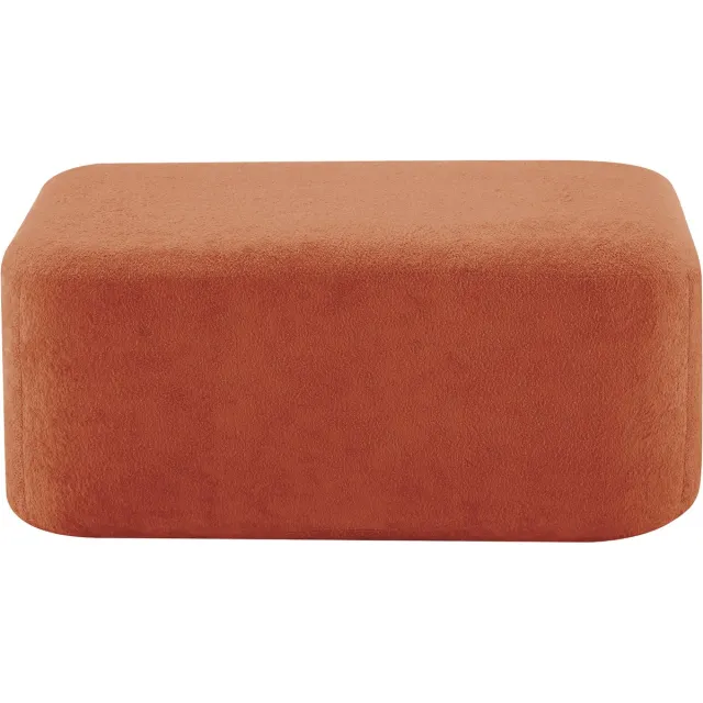 MUVANO Fluwelen Poef - Oranje Voetenbank - Modulaire Hocker Oranje - Poef Zonder Montage - 96x69x45cm - Zitelement - Woonkamer